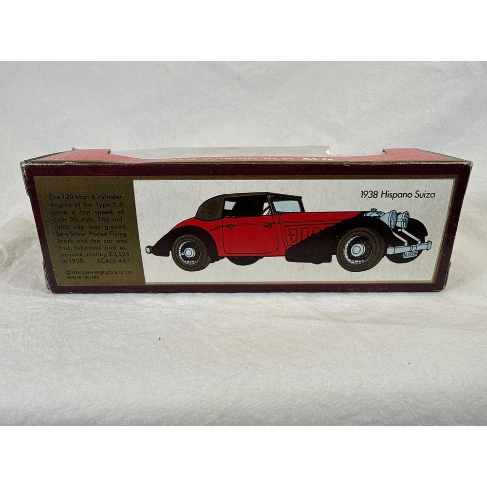 Matchbox Models of Yesteryear Y-17 1938 Hispano Suiza Red 1:48 Diecast Car NIB